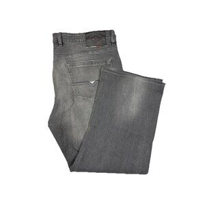 Diesel Larkee Regular Straight Jeans Gray Stretch Italy Mens 36X24 Hemmed